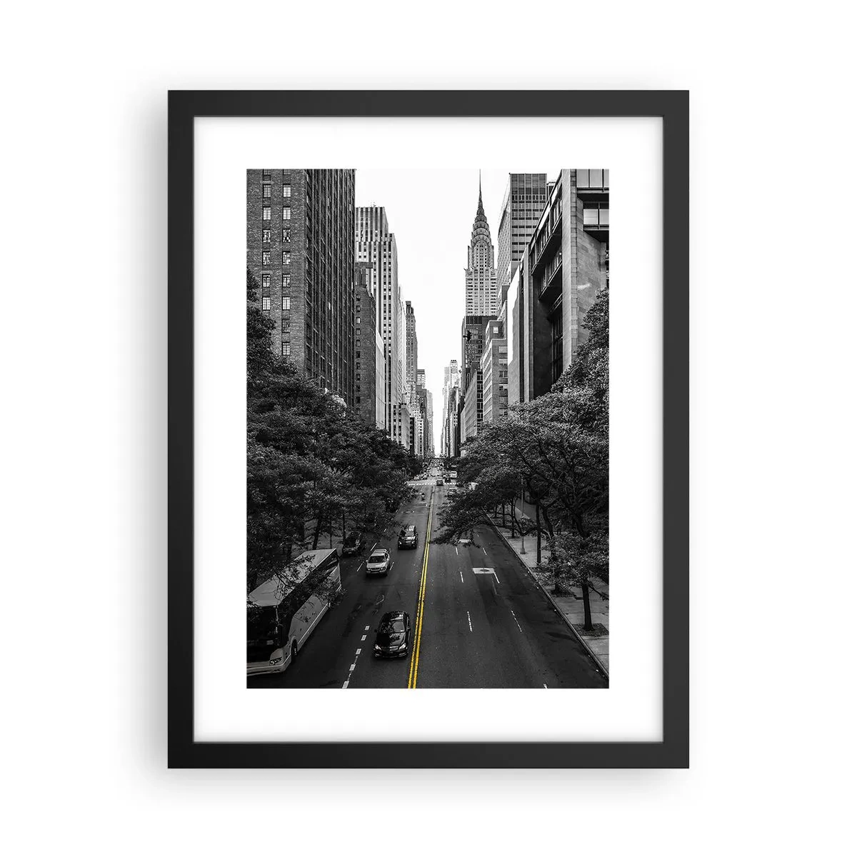 Poster in cornice nera - Alba a New York - 30x40 cm