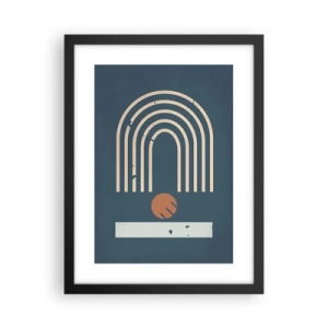 Poster in cornice nera - Geometria in blu - 30x40 cm
