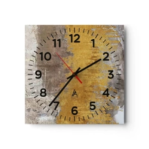 Orologio da parete - Orologio in Vetro - Soffio dorato - 40x40 cm