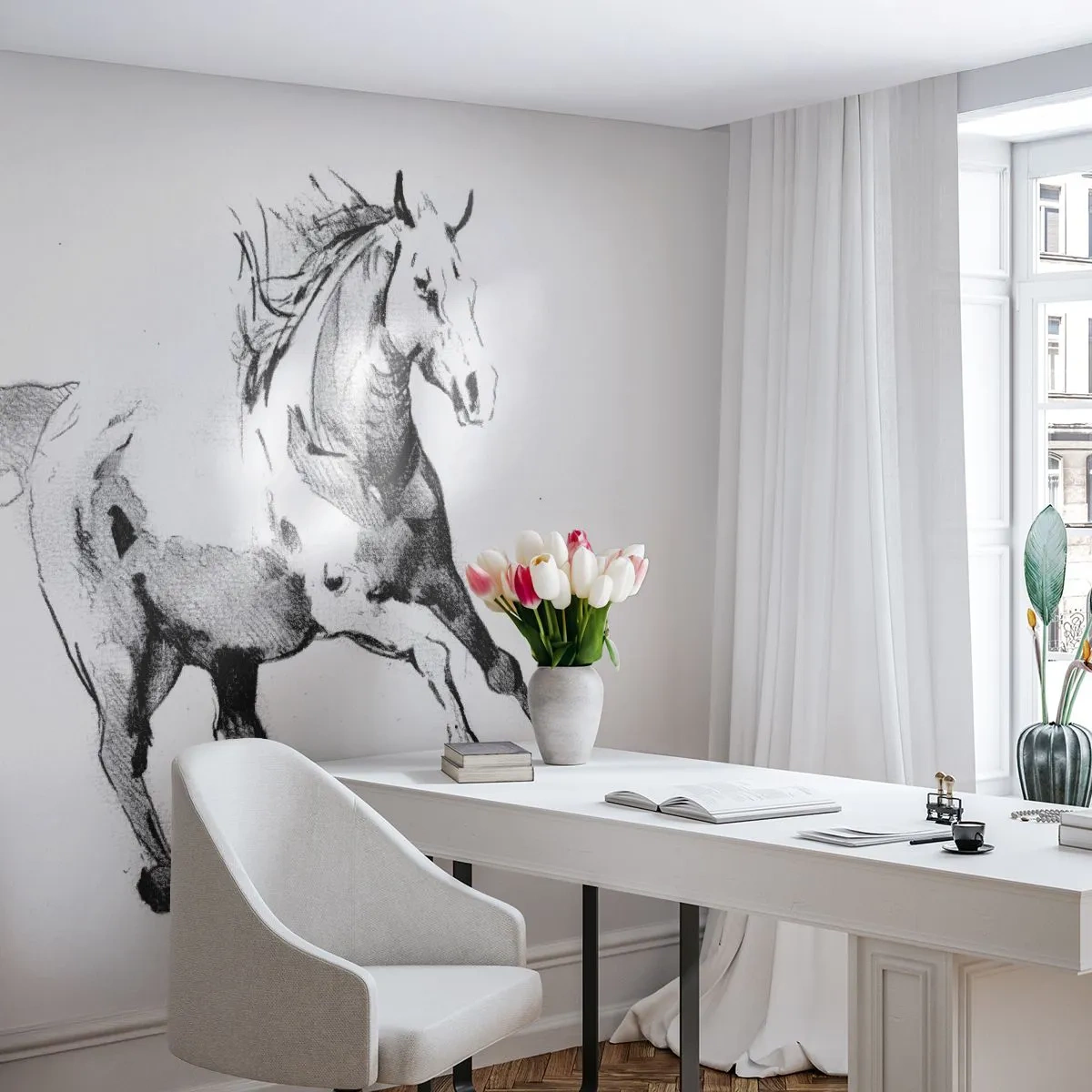 Fotomurali Premium Sand - Anima indomabile - Cavallo, Animali, Grafica - 100x70 cm