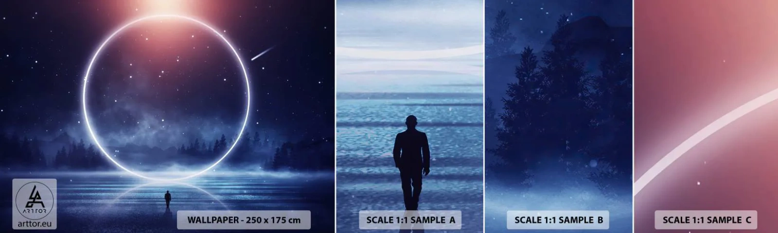 Campione Di Fotomurale Standard Eco - Sono già qui... - Fantasia, Cosmo, Paesaggio - 100x30 cm