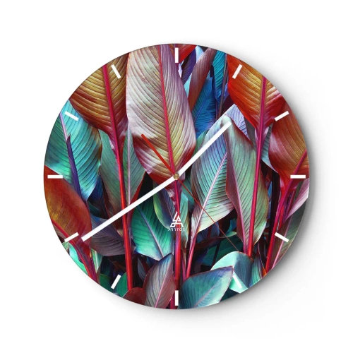 Orologio da parete - Orologio in Vetro - Selva colorata - 40x40 cm