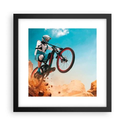 Poster in cornice nera - Il demone della follia ciclistica - 30x30 cm