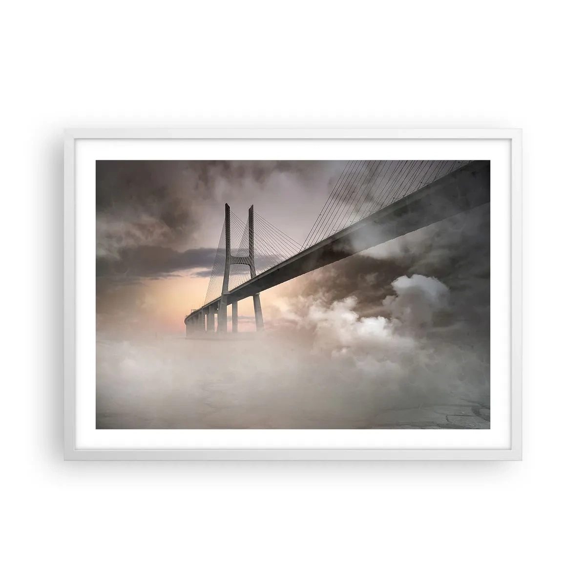 Poster in cornice bianca - Sul fiume che non c'è - 70x50 cm