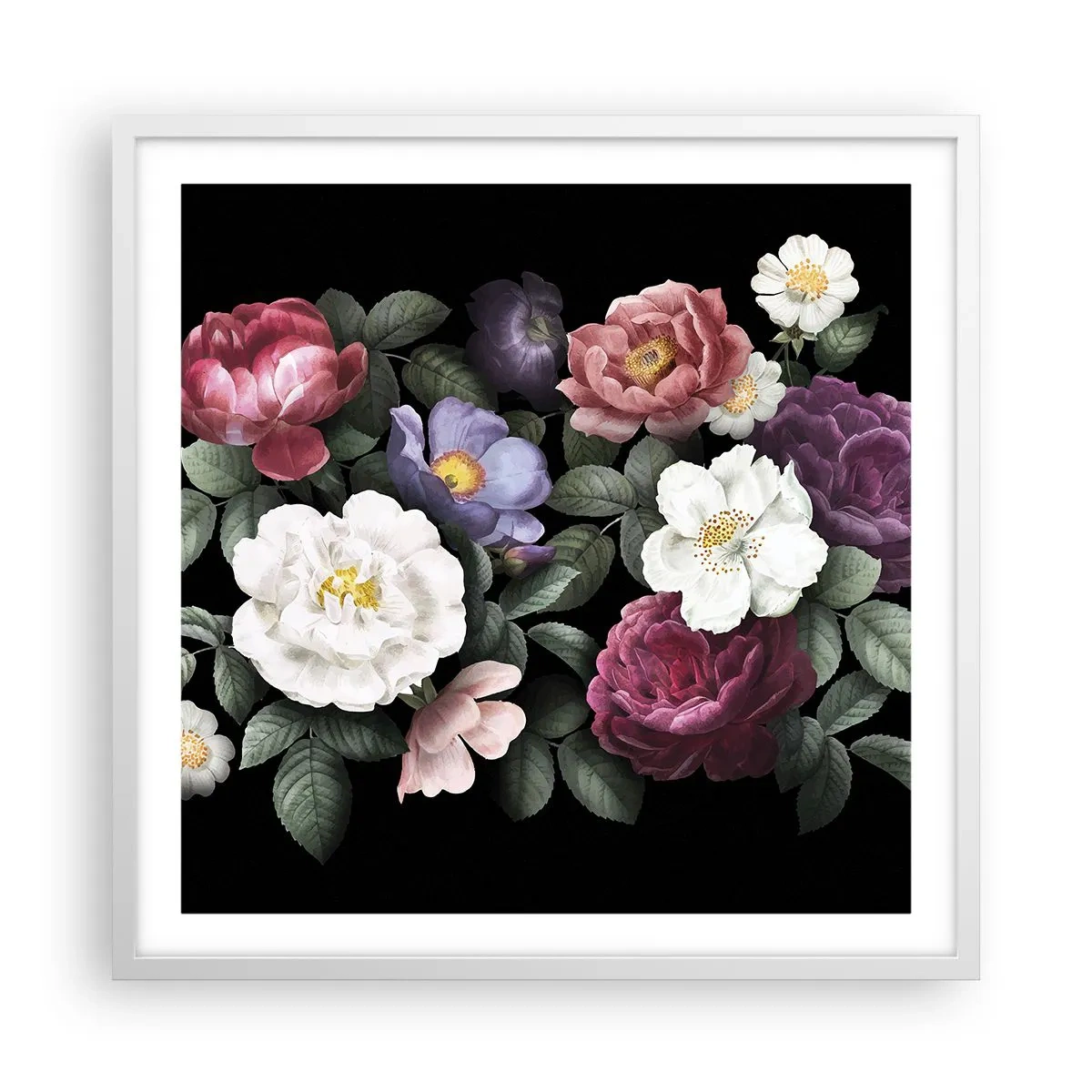 Poster in cornice bianca - Dal giardino inglese - 60x60 cm