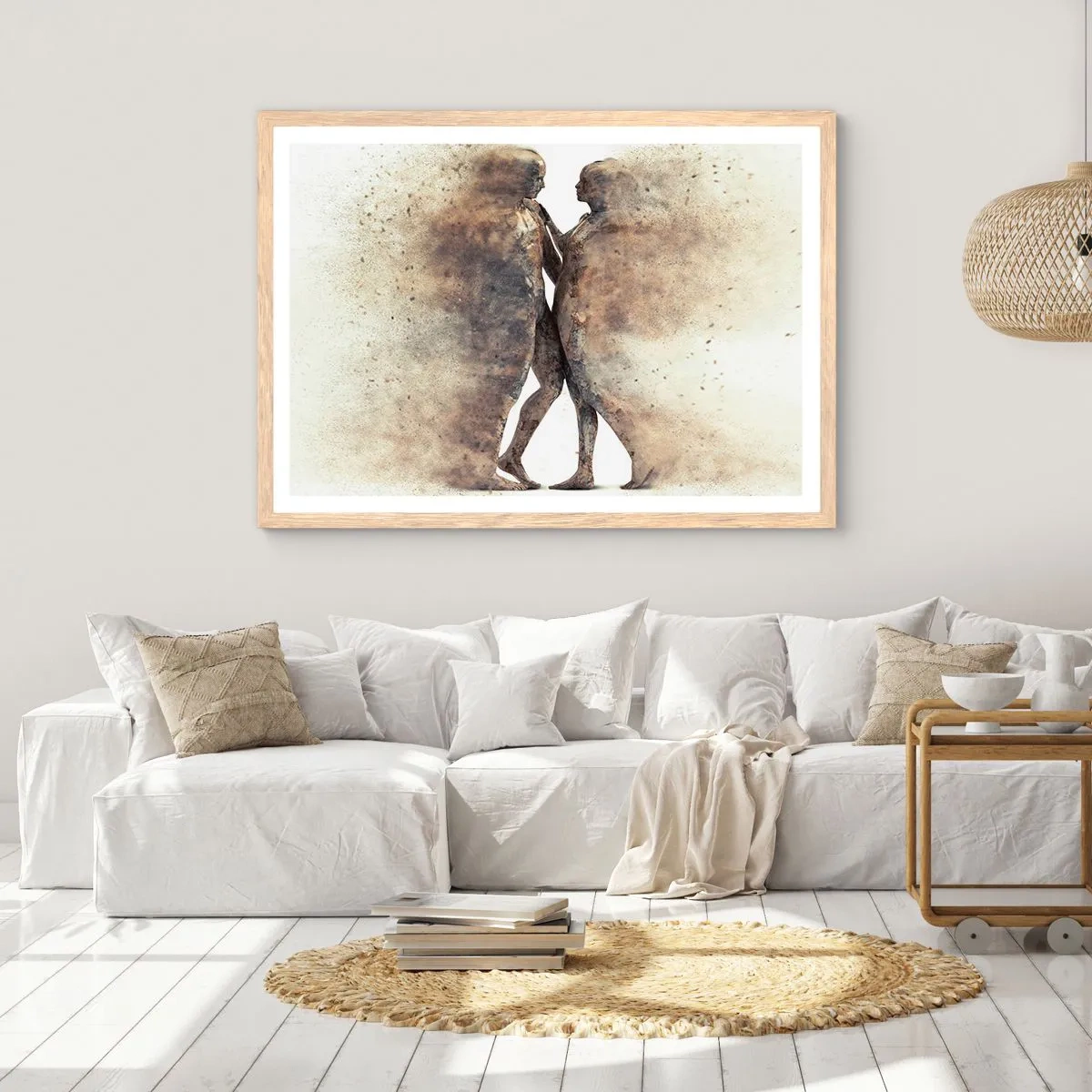 Poster in cornice rovere chiaro - Nati dalla polvere, per amare - 91x61 cm