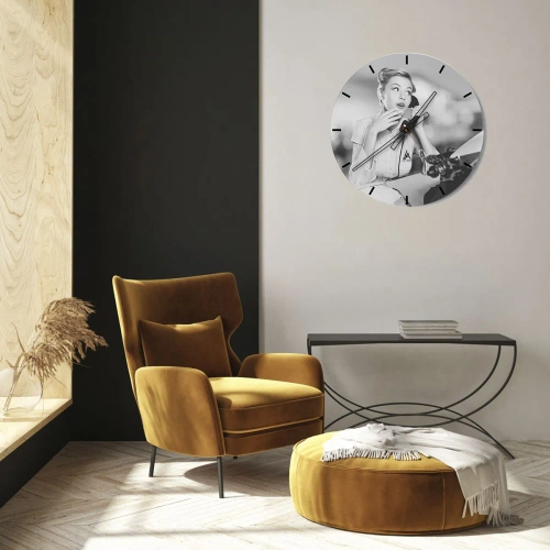 Orologio da parete - Orologio in Vetro - Salve, qui gli anni '50 - 40x40 cm