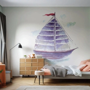 Fotomurali Premium Canvas - Gonfie vele e mare calmo - Barca a vela, Mare, Mare - 200x140 cm