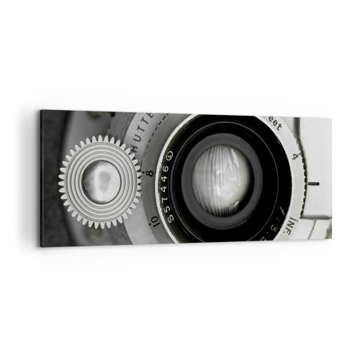 Quadro su tela - Stampe su Tela - L'obiettivo di una vecchia macchina fotografica - 120x50cm - Racconto su Hollywood - Decorazione murale moderna per soggiorno e camera da letto ARTTOR