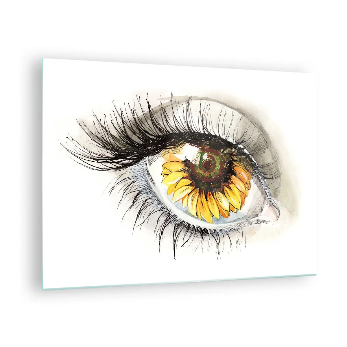 Quadro su vetro - Uno sguardo caldo come l'estate - 70x50 cm