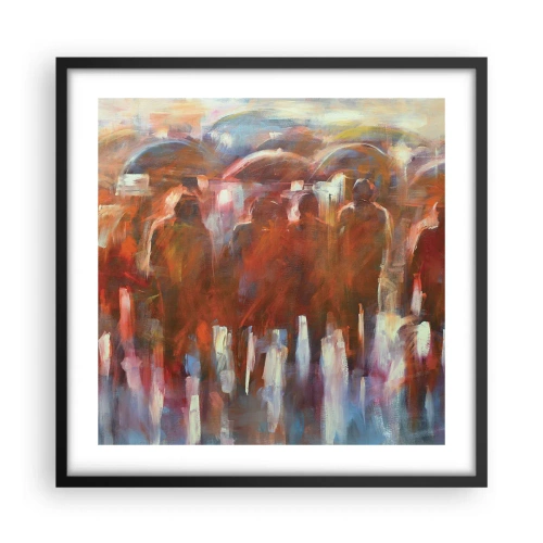 Poster in cornice nera - Uguali nella pioggia e nella nebbia - 50x50 cm