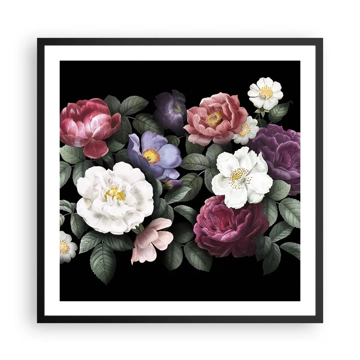 Poster in cornice nera - Dal giardino inglese - 60x60 cm