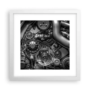 Poster in cornice bianca - La poesia della meccanica - 30x30 cm