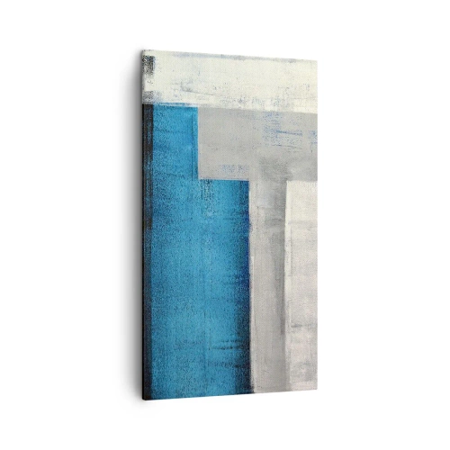 Quadro su tela - Stampe su Tela - Composizione poetica in grigio e blu - 45x80 cm
