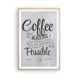 Poster in cornice rovere chiaro - Come non amare il caffè - 61x91 cm