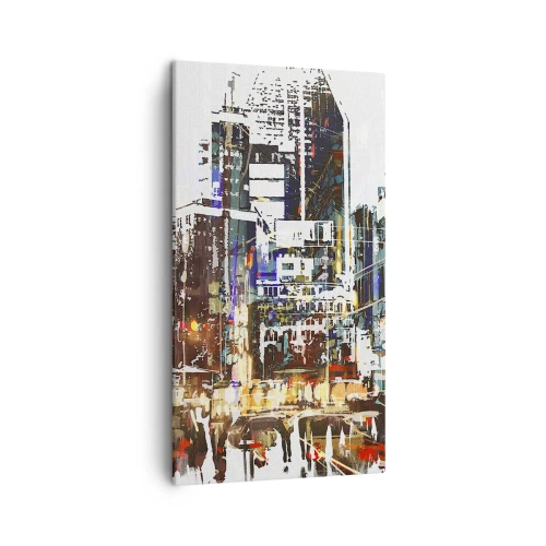 Quadro su tela - Stampe su Tela - Città lampeggiante - 45x80 cm