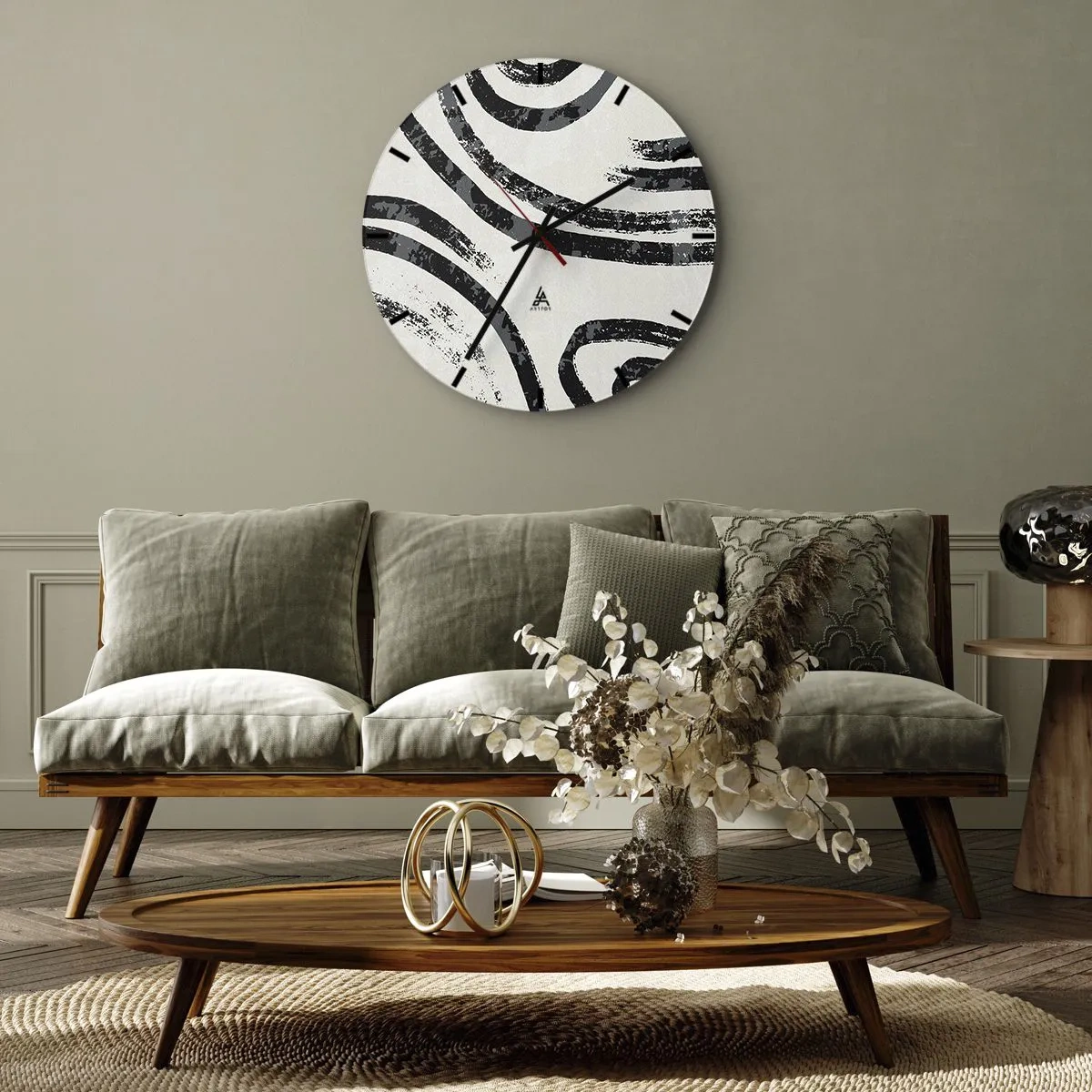 Orologio da parete - Orologio in Vetro - Interrotto a metà - 40x40 cm