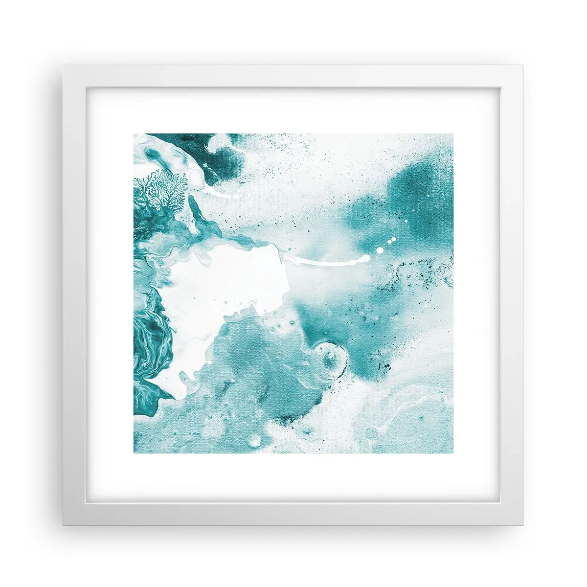 Poster in cornice bianca - Palude blu - 30x30 cm