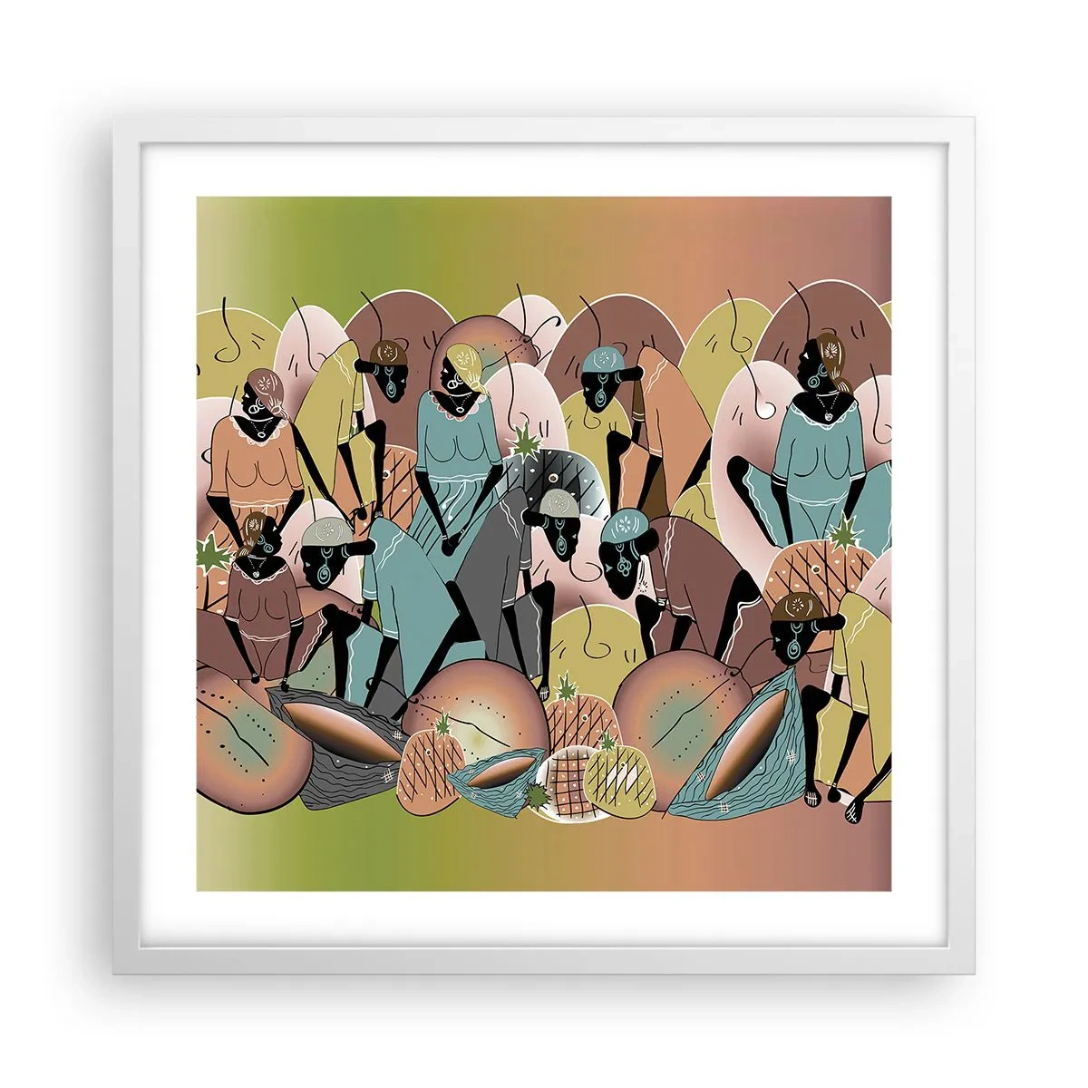 Poster in cornice bianca - Arriva la grande festa - 50x50 cm