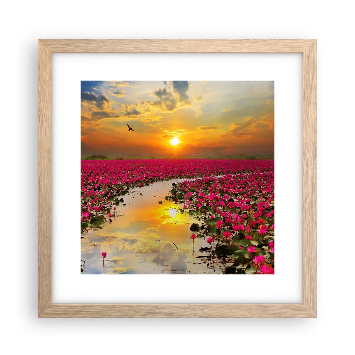 Poster in cornice rovere chiaro - La vita segreta del lago - 30x30 cm