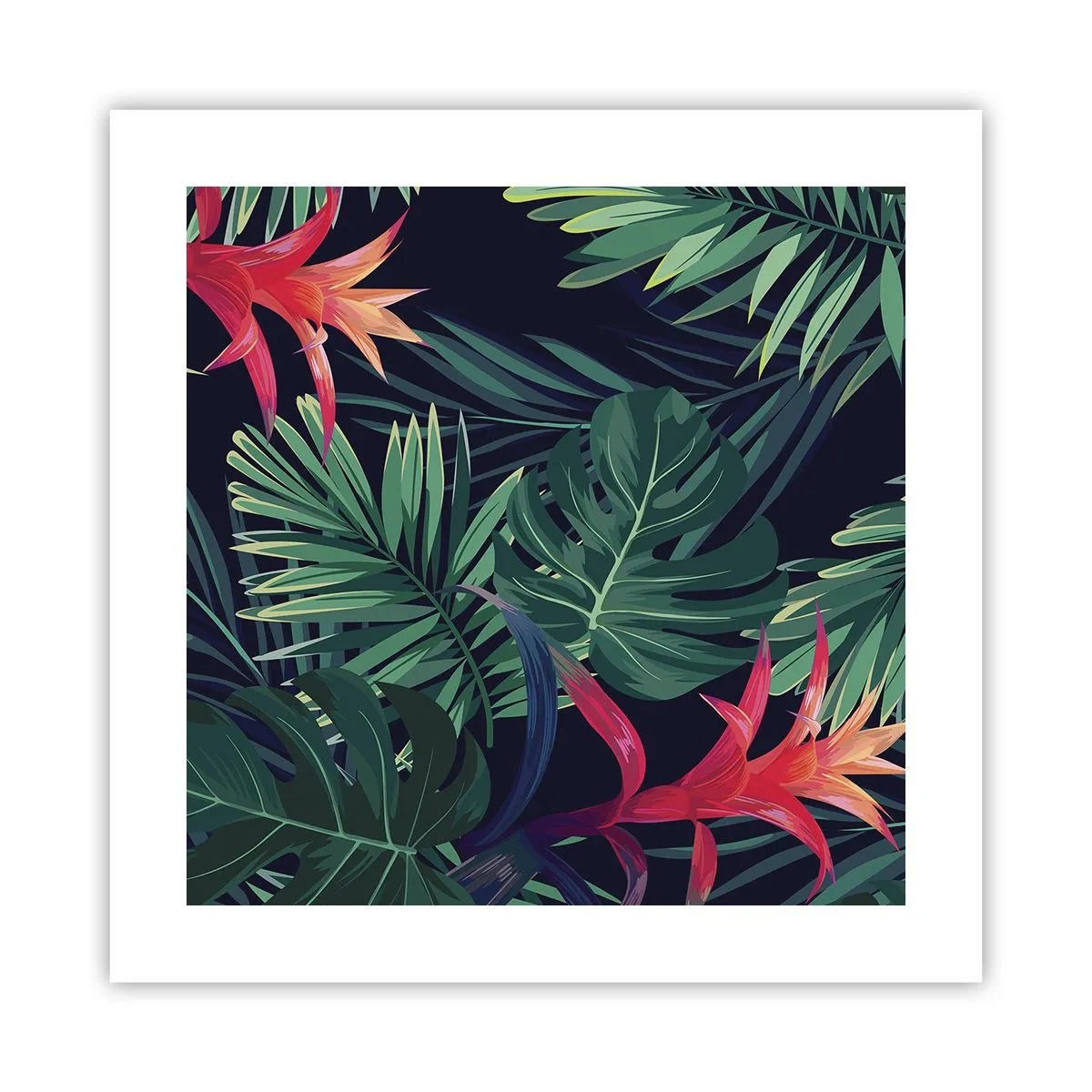 Poster - Fiammante nel verde - 40x40 cm