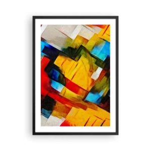 Poster in cornice nera - Forme geometriche astratte dai colori intensi - 50x70cm - Intreccio multicolore - Decorazione murale moderna per soggiorno e camera da letto ARTTOR