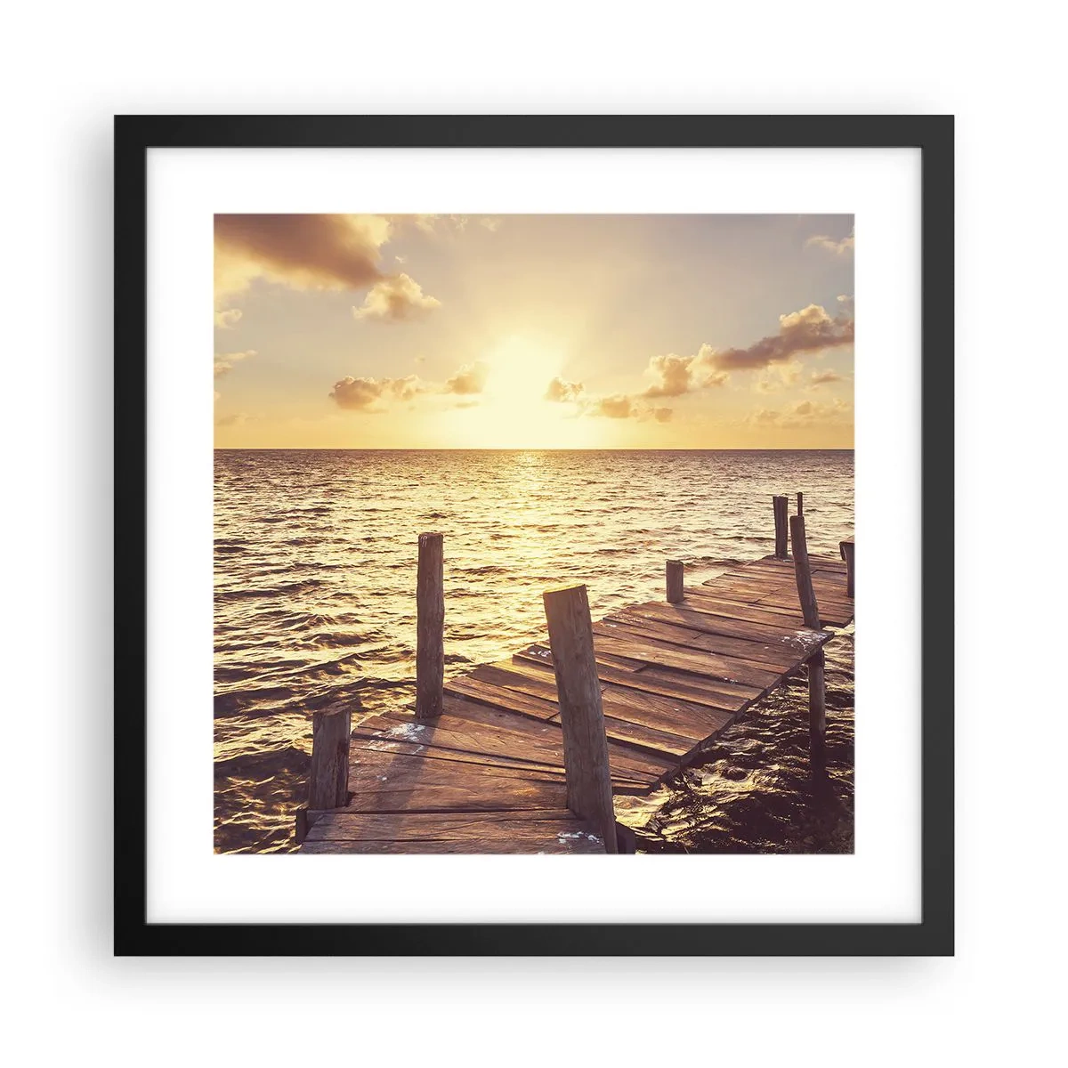 Poster in cornice nera - Il paese dorato della mitezza - 40x40 cm