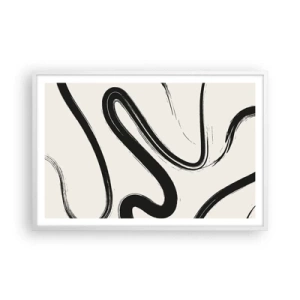 Poster in cornice bianca - Capriccio bianco e nero - 91x61 cm