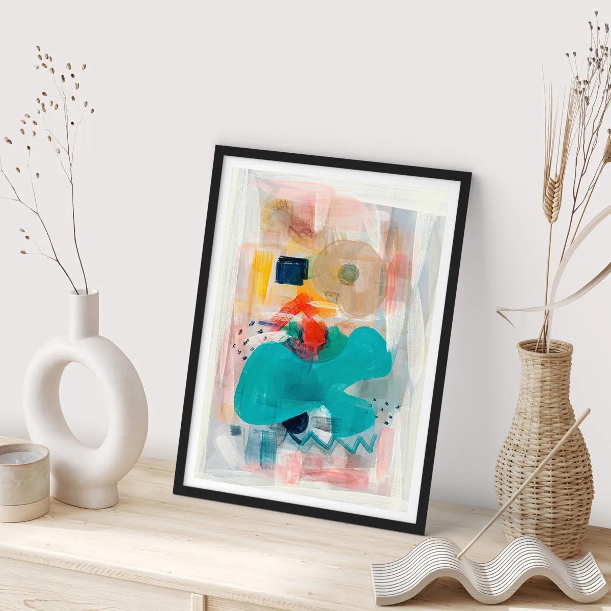 Poster in cornice nera - Il gioco dei colori - 70x100 cm