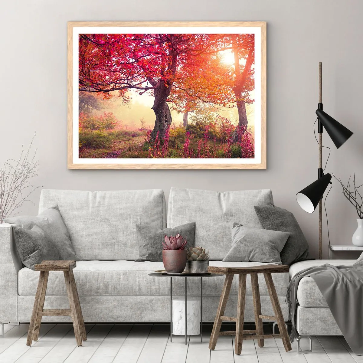 Poster in cornice rovere chiaro - L'esplosione della fioritura - 100x70 cm