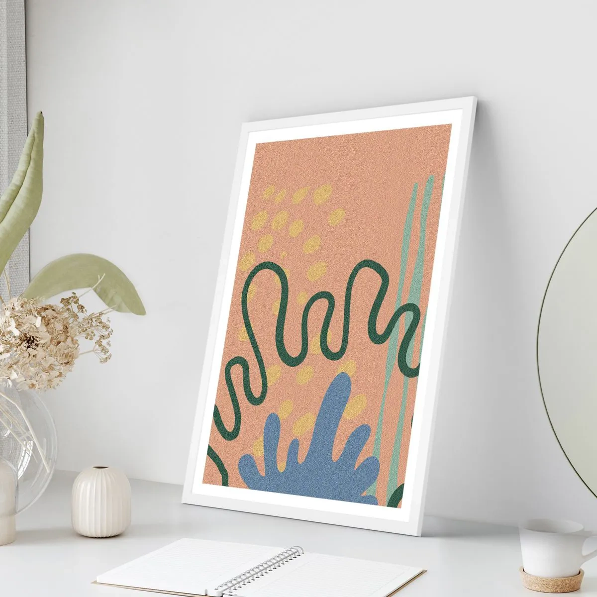 Poster in cornice bianca - Astrazione: varietà della natura - 70x100 cm