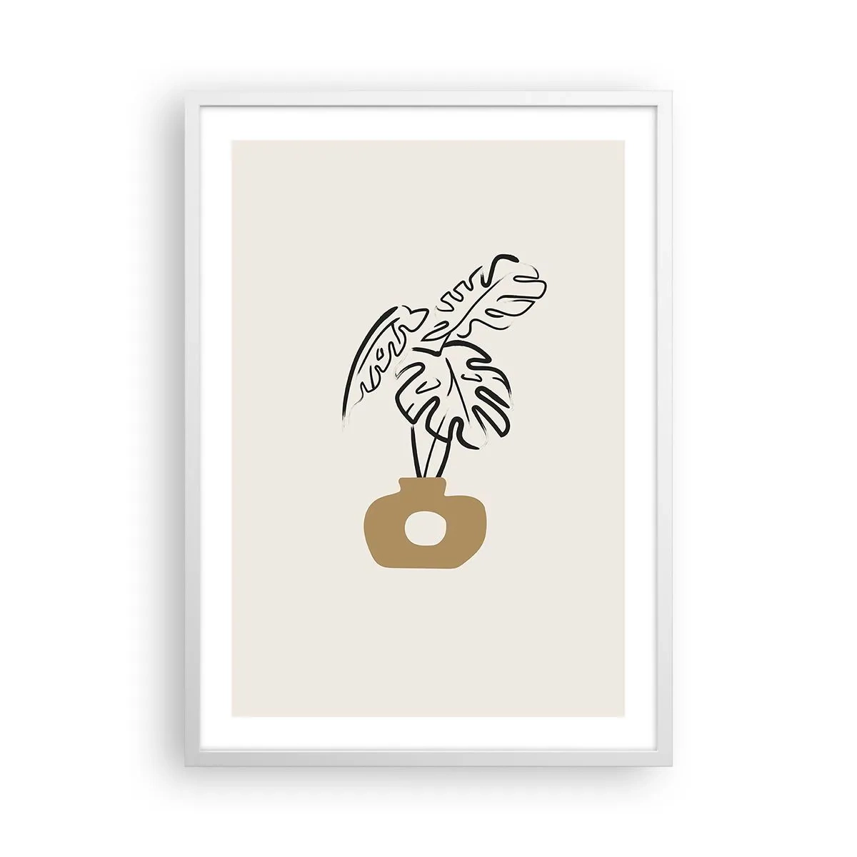 Poster in cornice bianca - Monstera: ornamento della casa - 50x70 cm