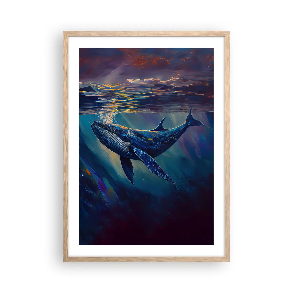 Poster in cornice rovere chiaro - Benvenuti nel mio mondo - 50x70 cm