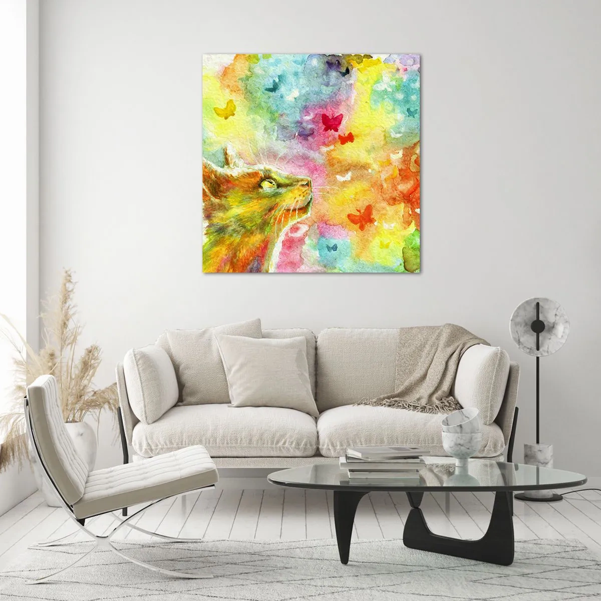 Quadro su vetro - Storie dal paese dei gatti - 30x30 cm