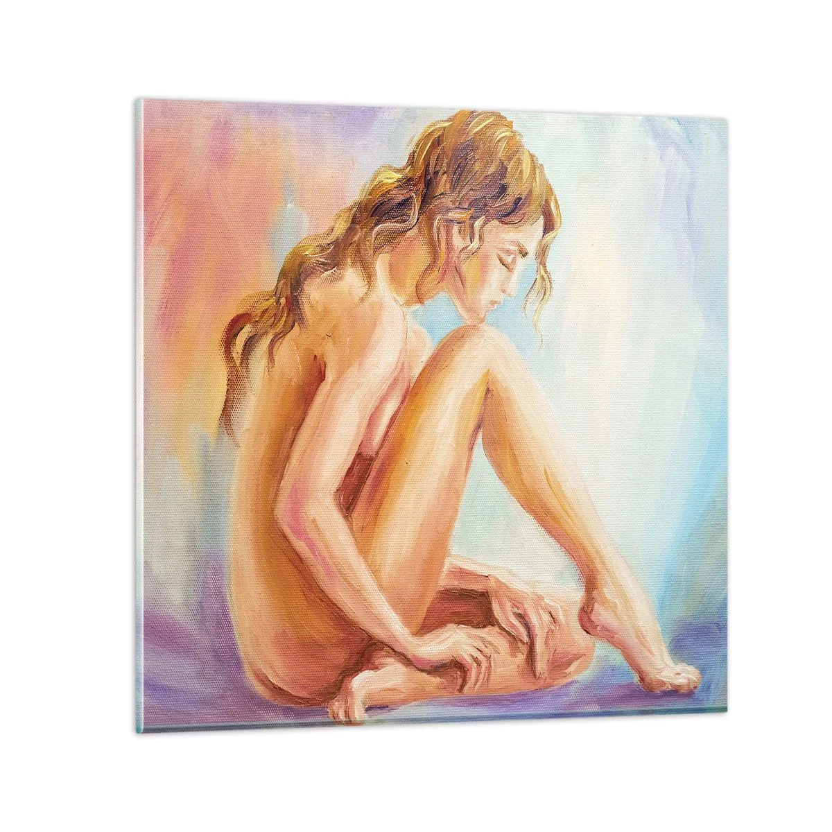 Quadro su vetro - Nudo di giovane - 30x30 cm