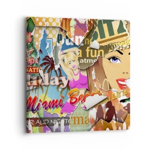 Quadro su tela - Stampe su Tela - Retrospettiva di vacanza - 30x30 cm