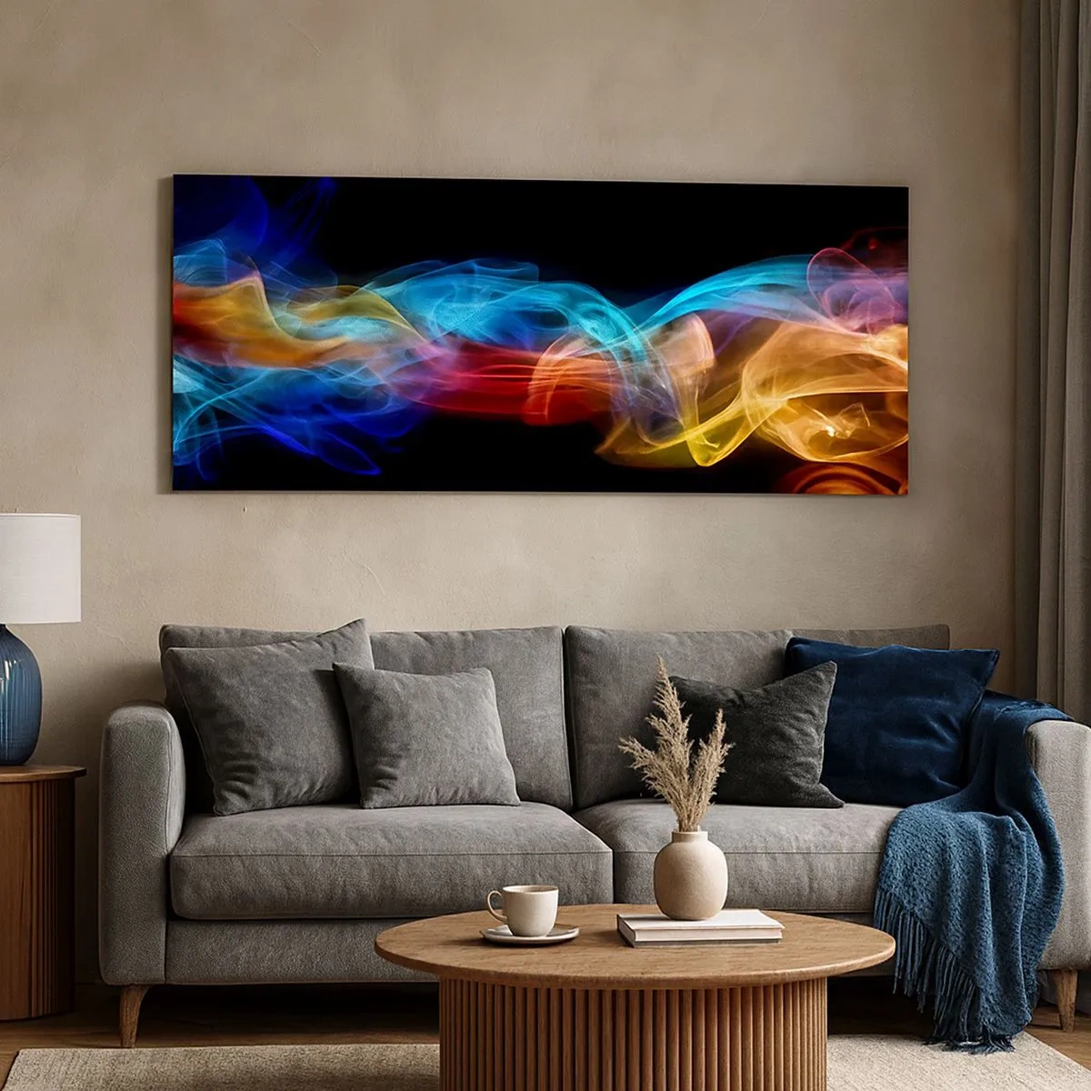 Quadro su tela - Stampe su Tela - La danza arcobaleno delle nebbie - 100x40 cm