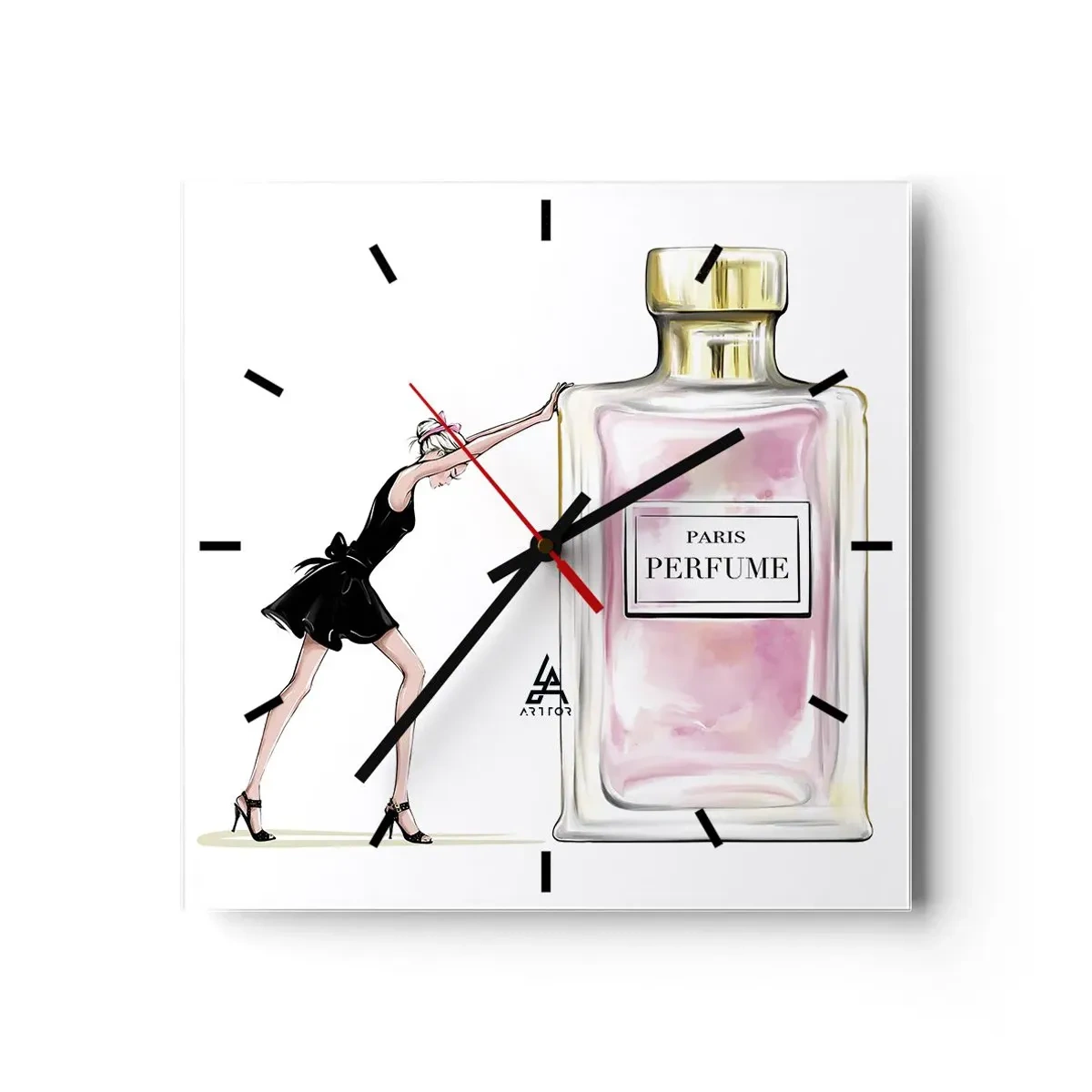 Orologio da parete - Orologio in Vetro - L'essenza della femminilità - 40x40 cm