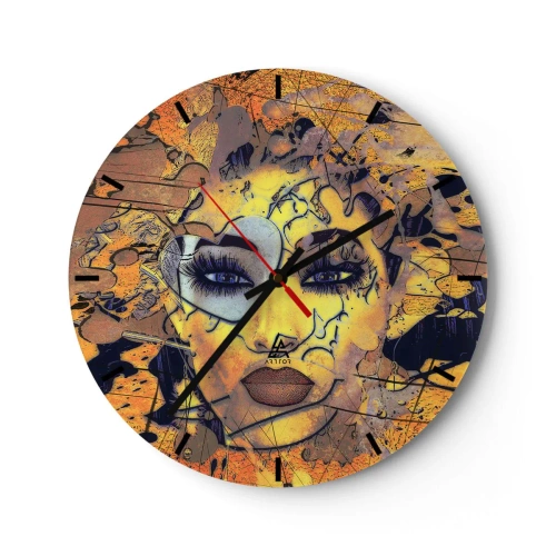 Orologio da parete - Orologio in Vetro - Bellezza solare - 40x40 cm