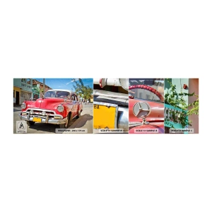 Campione di Fotomurale Adesivo Deluxe Sticker - Ancora solamente a Cuba - Settore automobilistico, Macchina vintage, Architettura - 100x30 cm