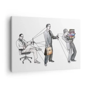 Quadro su tela - Stampe su Tela - Un'illustrazione che mostra persone controllate come marionette. - 70x50cm - Ognuno ha il suo padrone - Decorazione murale moderna per soggiorno e camera da letto ARTTOR