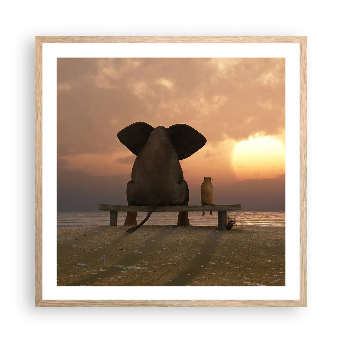 Poster in cornice rovere chiaro - A volte bisogna tacere - 60x60 cm