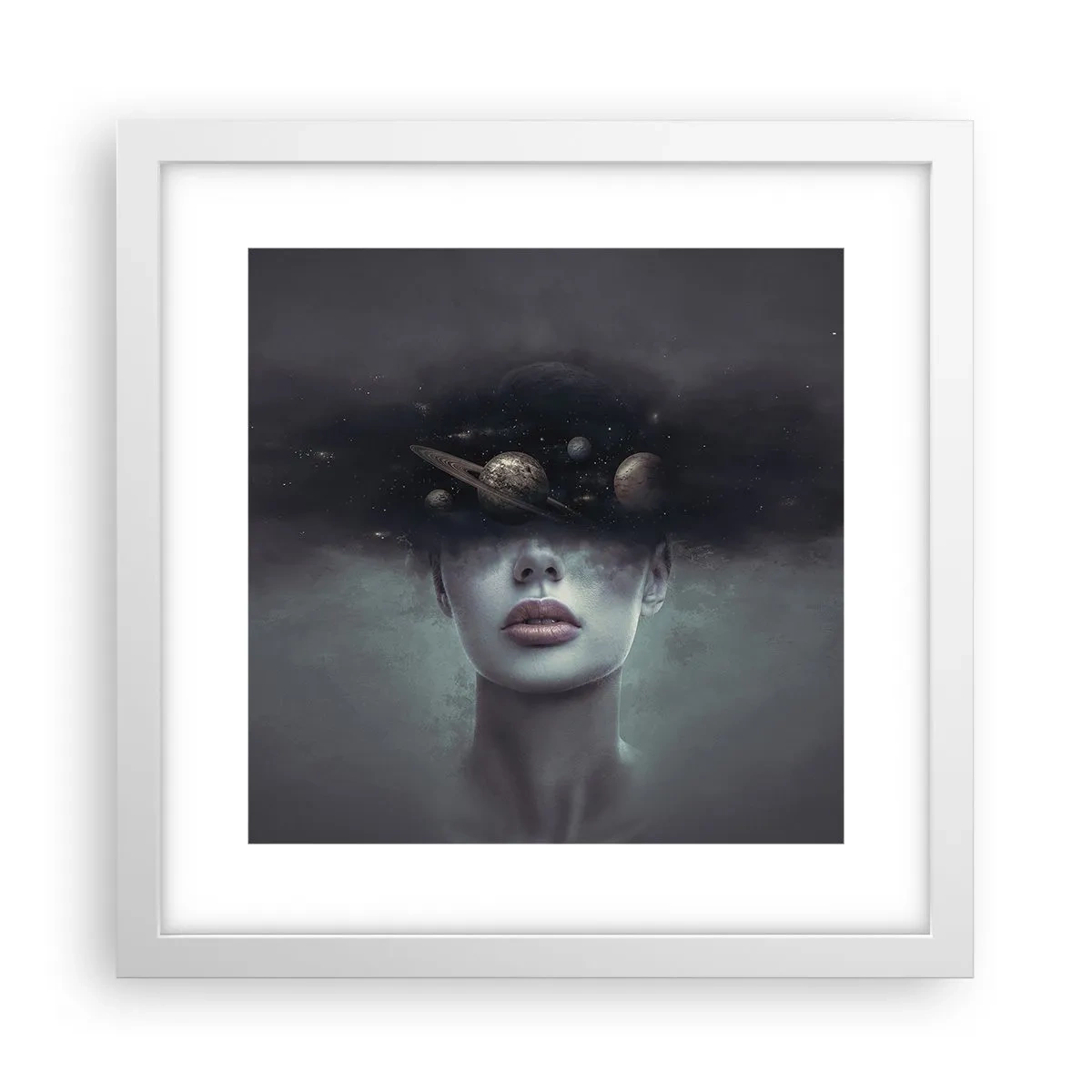 Poster in cornice bianca - E i pianeti folleggiano... - 30x30 cm