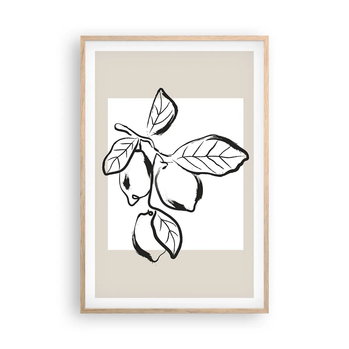 Poster in cornice rovere chiaro - Dove i limoni maturano... - 61x91 cm