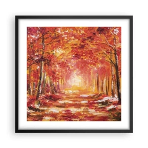 Poster in cornice nera - Foresta di rame - 50x50 cm