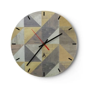 Orologio da parete - Orologio in Vetro - Secondo i triangoli - 40x40 cm