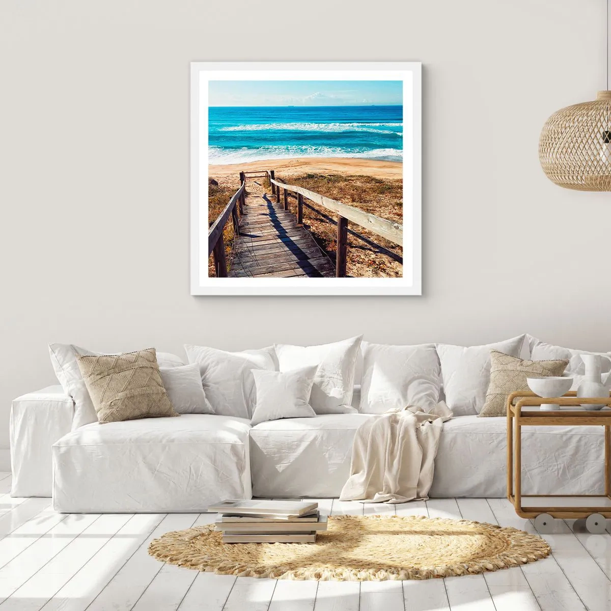 Poster in cornice bianca - Corri! - 40x40 cm
