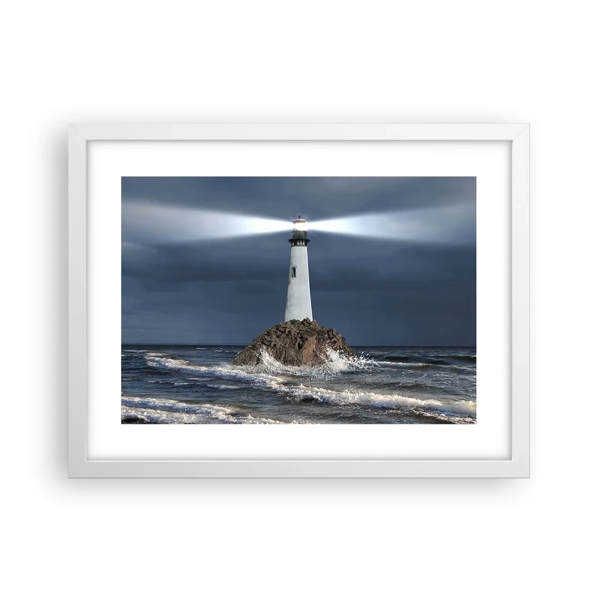 Poster in cornice bianca - Qui...qui... qui! - 40x30 cm