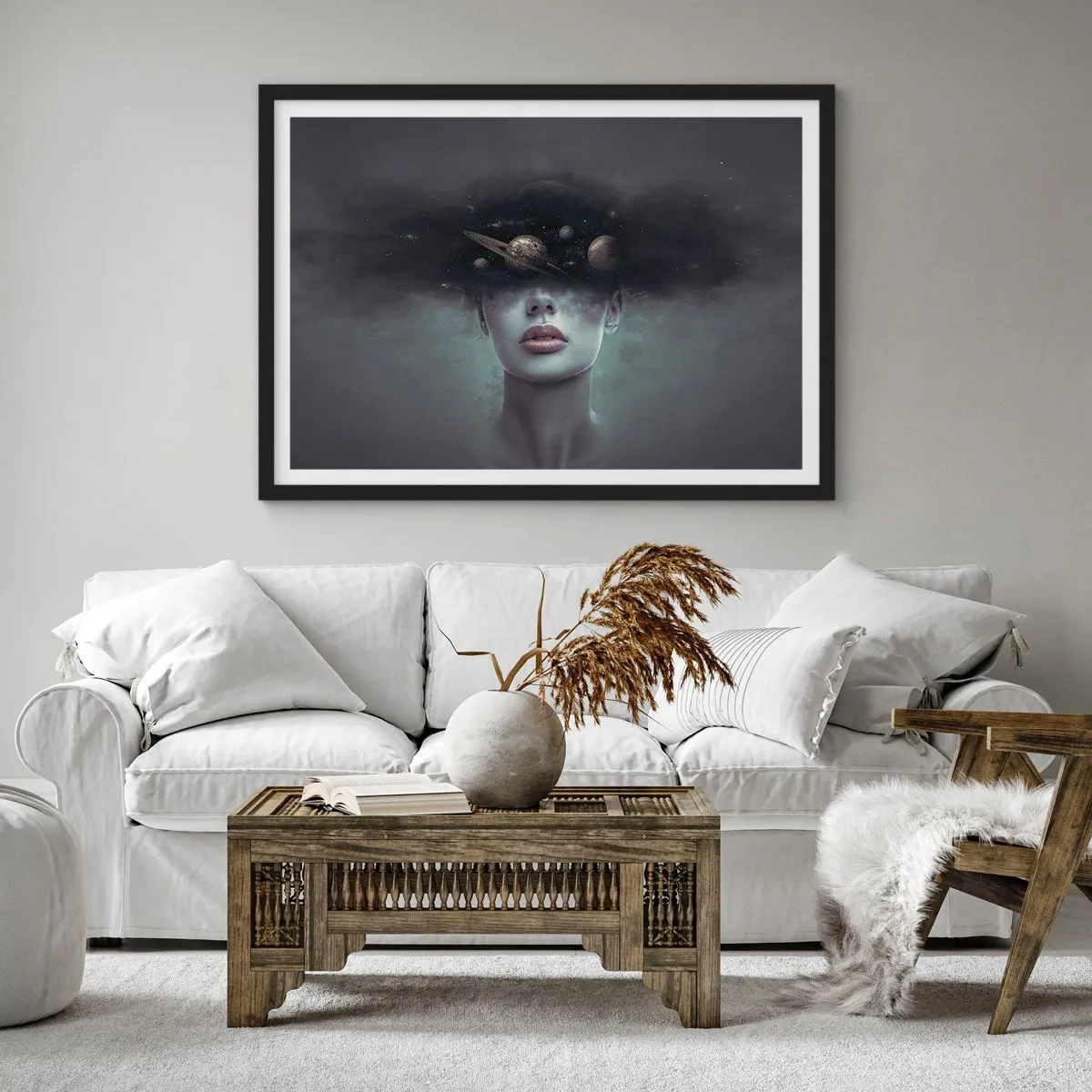 Poster in cornice nera - E i pianeti folleggiano... - 40x30 cm