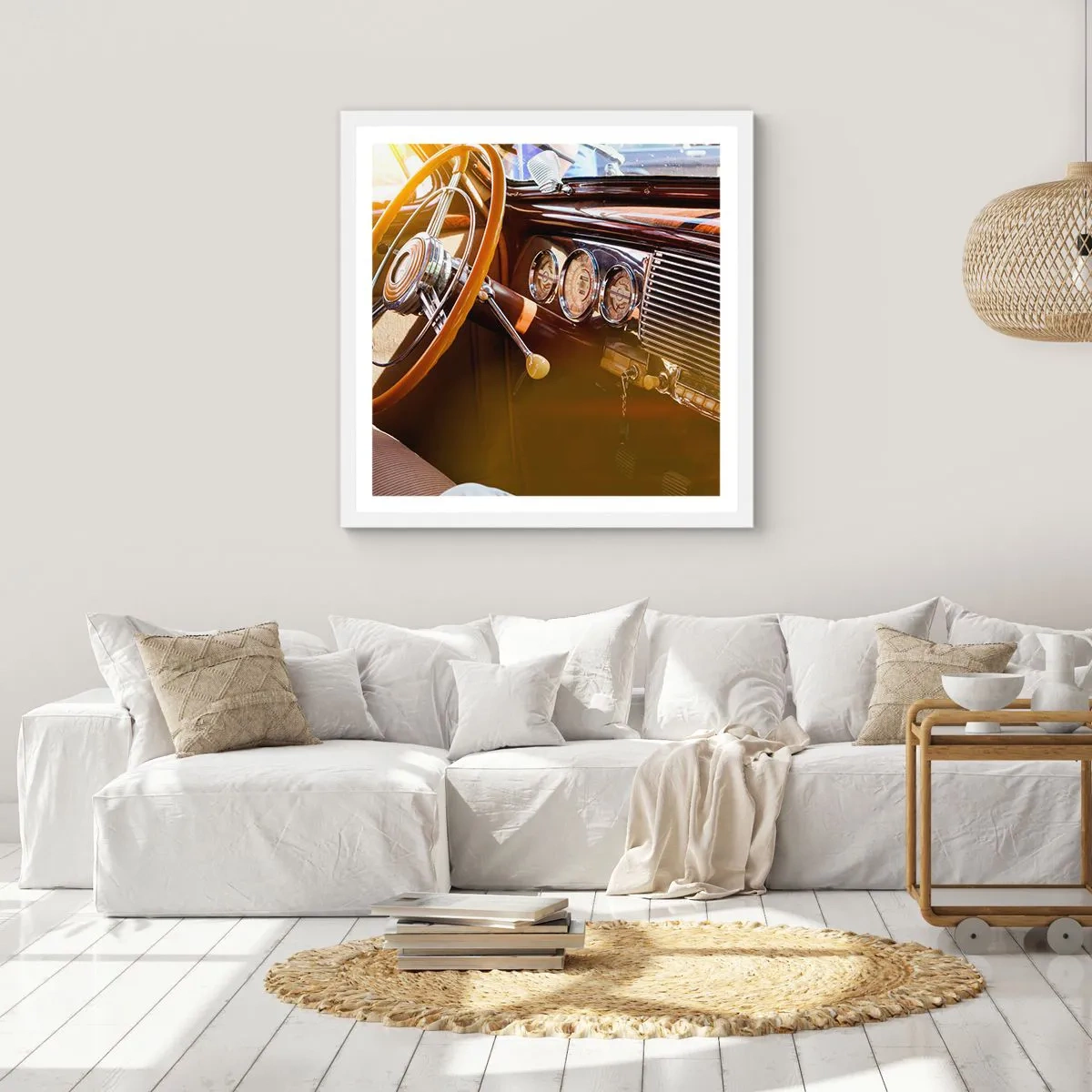 Poster in cornice bianca - Un soffio di lusso dal passato - 60x60 cm